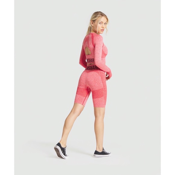 NWT Gymshark Flex cycling shorts flame red marl - Picture 3 of 5